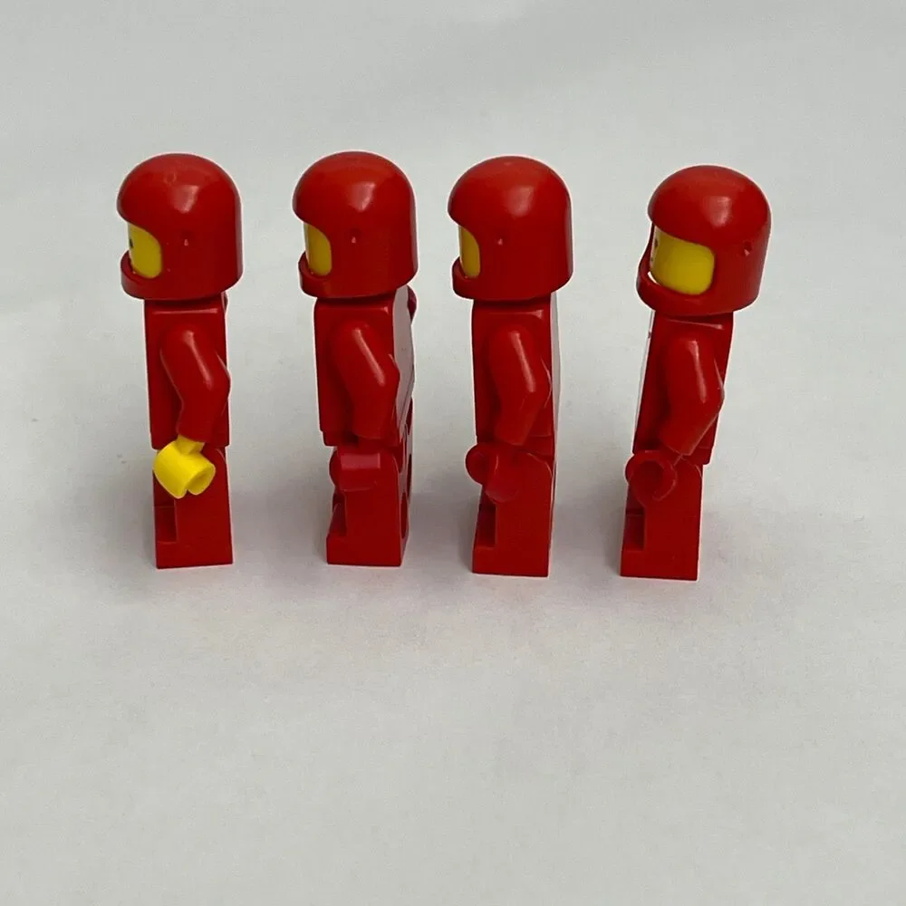 Vintage Lego Red Minifigs‎ Figures Replacement Parts Pieces Lot of 4